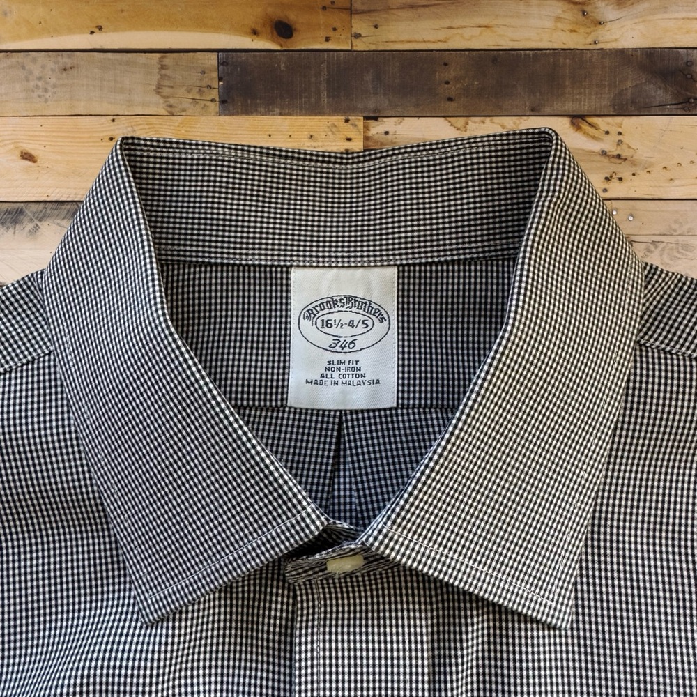 Brooks Brothers / Men's Slim Fit Dress Shirt / Sz 16 1/2 - 34/35
